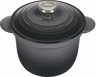 2.25-Quart Cast Iron Rice Pot with Stainless Steel Knob & Stoneware Insert - Oyster