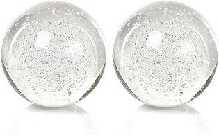 4.75" Crystal Fill Ball with Bubbles Set of 2