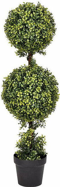 3' Artificial UV-Resistant Boxwood Double Ball in Plastic Pot