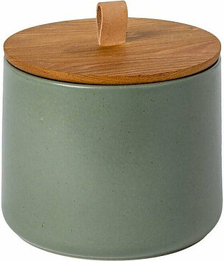 Pacifica 8" Canister with Oak Wood Lid - Artichoke