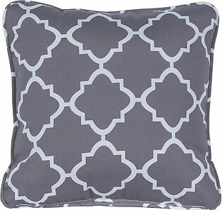 Lattice Indoor/Outdoor Throw Pillow - Gray