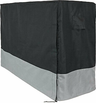 96" Outdoor Heavy-Duty Polyester Cover with PVC Backing for Firewood Log Rack - Gray and Black