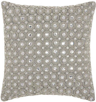 Kathy Ireland Marble Beads Silver 12" x 12" Throw Pillow