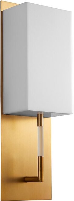 Epoch Single-Light Wall Sconce with Acrylic Shade - Aged Brass