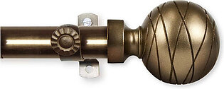 Charles Curtain Rod 13/16" Diameter x 48" - 84" Long - Antique Brass