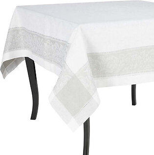 Paris 71" x 124" Tablecloth - White and French Gray