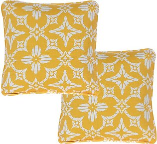 Floral Indoor/Outdoor Throw Pillow Set of 2 - Yellow