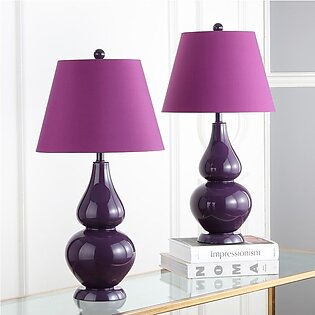 Cybil Two-Light Double Gourd Table Lamps Set of 2 - Dark Purple