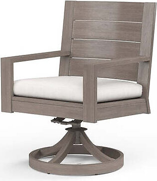 Laguna Swivel Dining Chair with Cushions - Canvas Flax