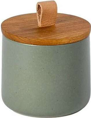 Pacifica 5" Canister with Oak Wood Lid - Artichoke