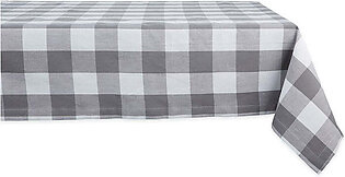 DII Gray and White Buffalo Check 60" x 120" Tablecloth