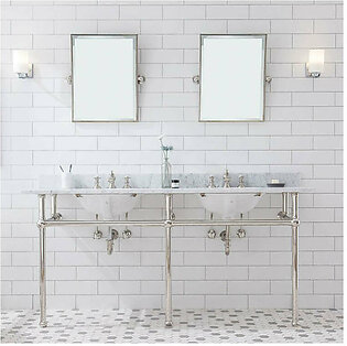 Embassy 72" Double Wash Stand, P-Trap, Top and Basin, and Faucet included in Polished Nickel (PVD)