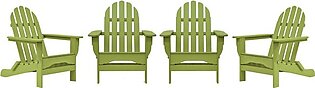 The Adirondack Chairs Set of 4 - Lime Green