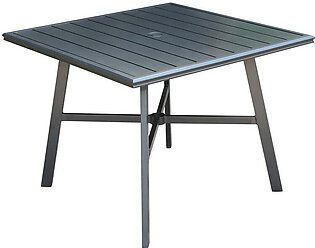 All-Weather Commercial-Grade Aluminum 38" Square Slat-Top Dining Table