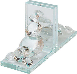 Crystal Diamond Bookends Set of 2 - Clear