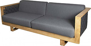 Angle Three-Seater Sofa with Teak Frame