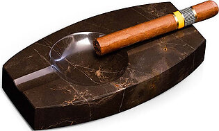 Marble Double Cigar Ashtray - Brown