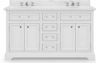Derby 60" Double Bathroom Vanity in Pure White