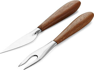 Curvo Cheese Knife and Fork Set