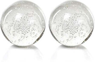 4" Crystal Fill Ball with Bubbles Set of 2