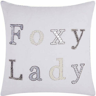 Mina Victory Luminescence Foxy Lady White 18" x 18" Throw Pillow