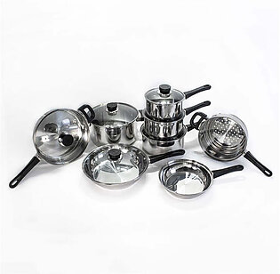 CooknCo 14-Piece Stainless Steel Cookware Set