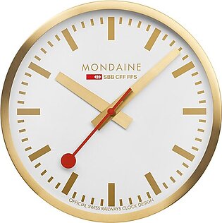 Official Swiss Railways 10" Wall Clock - Gold Finish