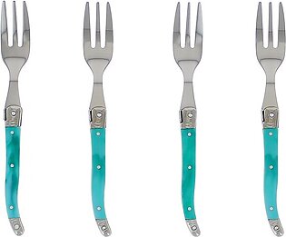 Laguiole Cake Forks Set of 4 - Faux Turquoise