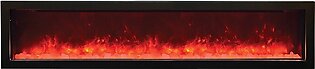 Panorama 72" Electric Slim Built-In Electric Fireplace with Optional Black Steel Surround