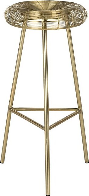 Addison Wire Weaved Contemporary Bar Stool - Gold