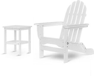 The Adirondack Chair/Side Table - White
