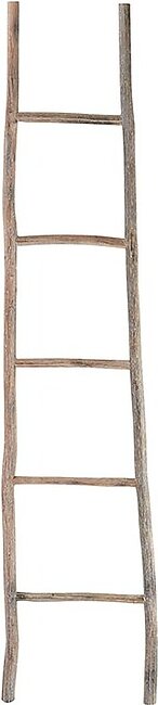 Large White Washed Wood Ladder