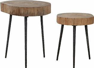 Samba Wood Nesting Tables by Jim Parsons Set of 2