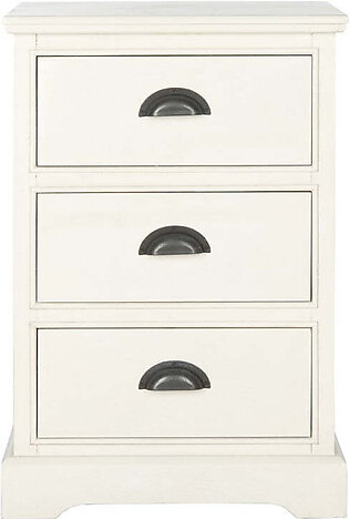 Griffin Three-Drawer Side Table - White