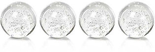 3" Crystal Fill Ball with Bubbles Set of 4