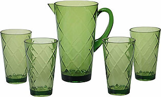 Diamond Green Acrylic Five-Piece Drinkware Set