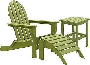 The Adirondack Chair/Ottoman and Side Table - Lime Green