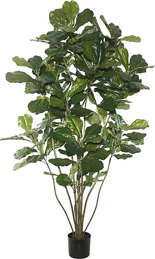 6' Artificial Green Potted Fiddle Tree