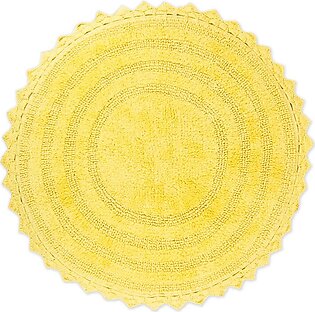 DII Yellow Round Crochet 27.5" x 27.5" Bath Mat