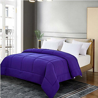 Microfiber Color Reversible Down Alternative All-Season Full/Queen Comforter - Purple/Violet