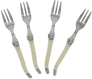 Laguiole Cake Forks with Faux Ivory Handles Set of 4