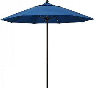 Venture Series 9' Patio Umbrella with Bronze Aluminum Pole Fiberglass Ribs Push Lift and Sunbrella 1A Regatta Fabric