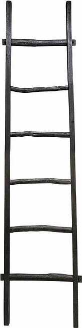 76" Decorative Wooden Ladder - Black