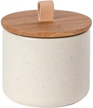 Pacifica 6" Canister with Oak Wood Lid - Vanilla