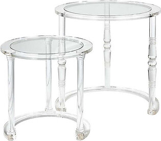 Jacobs Round Acrylic Nesting Tables Set of 2