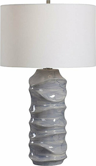 Waves Blue and White Table Lamp