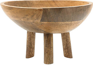 10" Wood Bowl with Three Legs - Brown