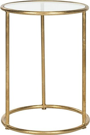 Shay Glass Top Accent Table - Gold/Clear