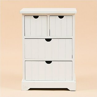 White Beadboard Wood Cabinet