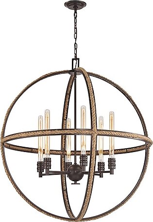 Natural Rope Six-Light Chandelier